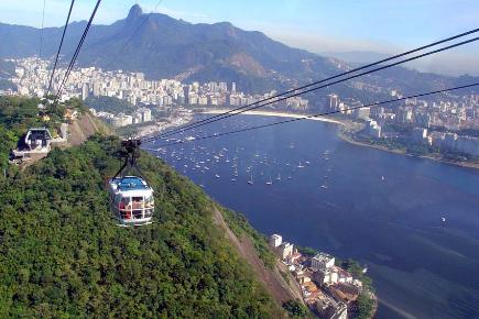 Südamerika: Seilbahn in Rio de Janeiro - Brasilien, Südamerika-Atlantikküste
