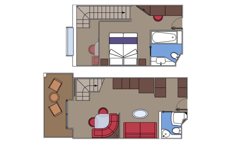 MSC World Europa I MSC Yacht Club Maisonette Suite, Grundriss