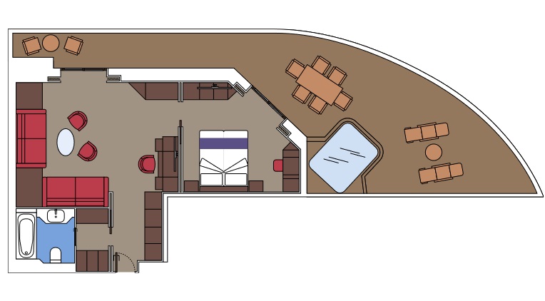 MSC World Europa I MSC Yacht Club Royal Suite, Grundriss