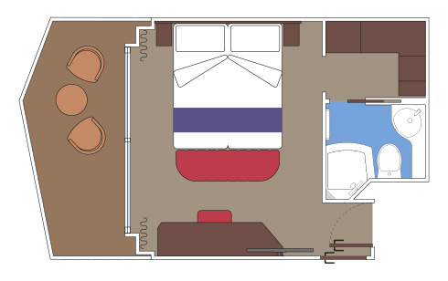 MSC World America I Deluxe Balkonkabine mit Promenadenblick, Grundruss