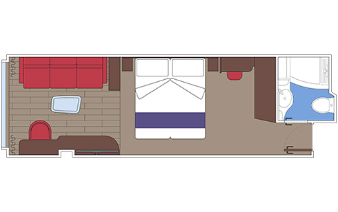 MSC World America I Infinite Kabine mit Meerblick mit absenkbarer Fensterfront, Grundriss