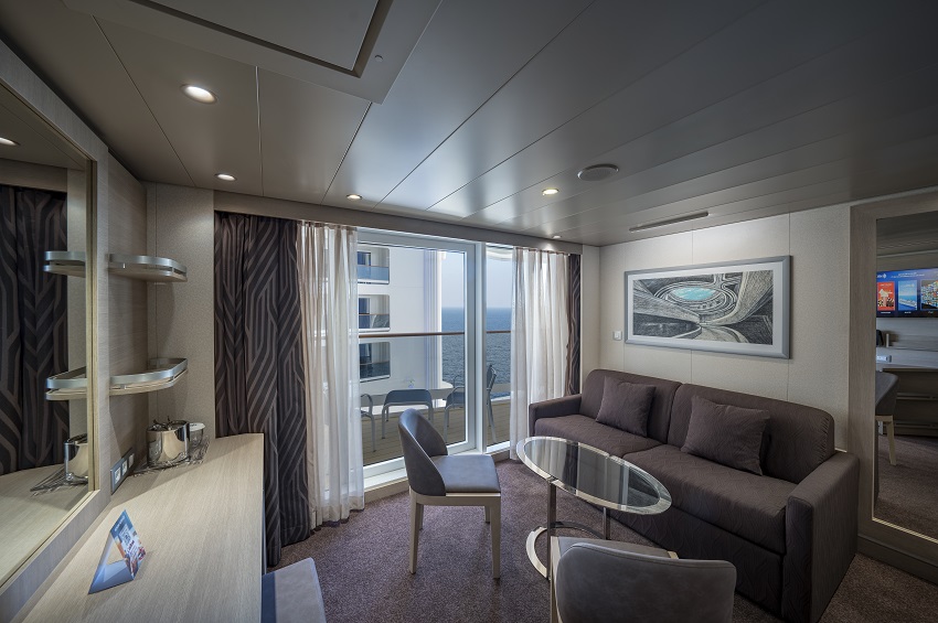 MSC World America I Premium Suite Aurea mit Promenadenblick und Meerblick