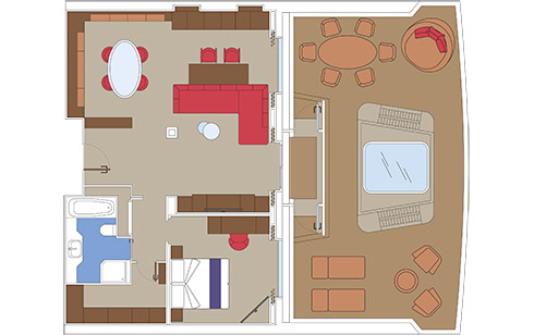 MSC World America I MSC Yacht Club Owner's Suite, Grundriss