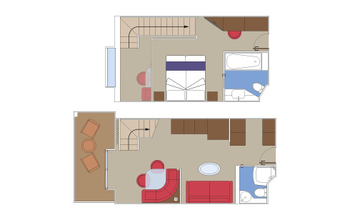 MSC World America I MSC Yacht Club Duplex Suite, Grundriss