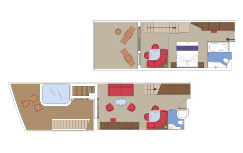 MSC World America I MSC Yacht Club Duplex Suite mit Whirlpool, Grundriss