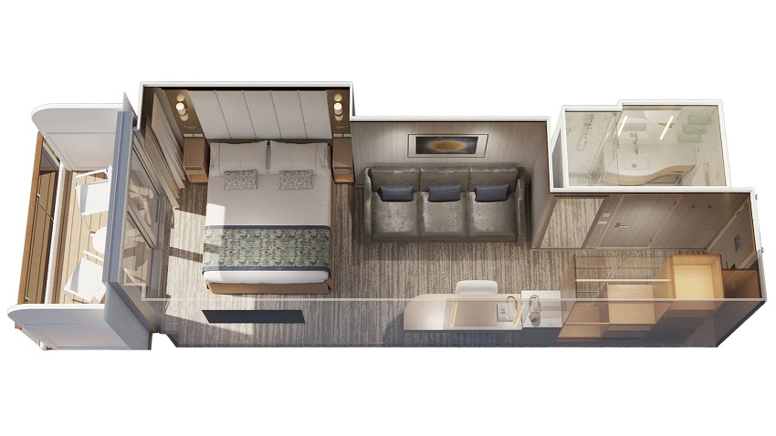 Star Princess I Premium Deluxe Balkonkabine, Grundriss