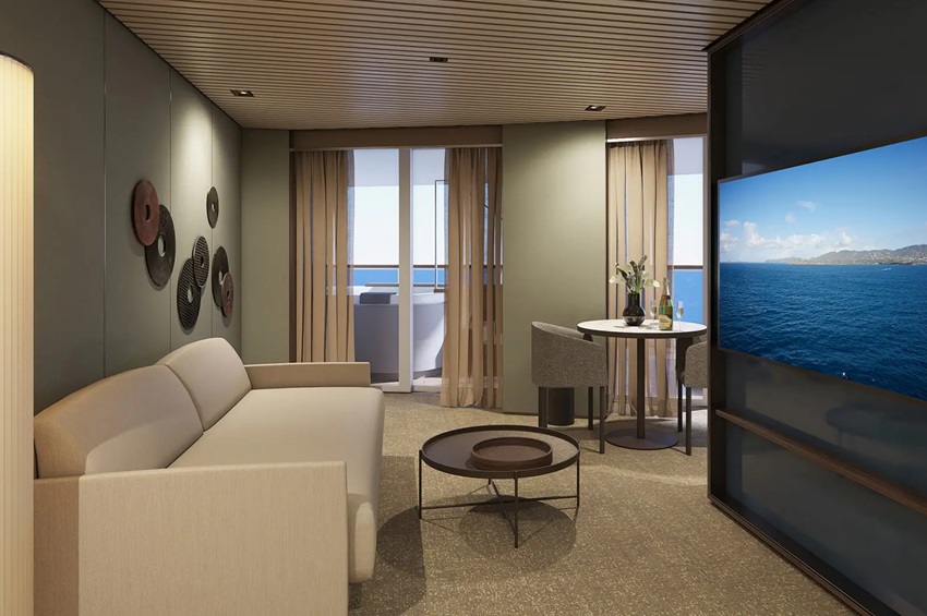 Norwegian Aqua I The Haven Owner's Suite mit großem Balkon, Heck