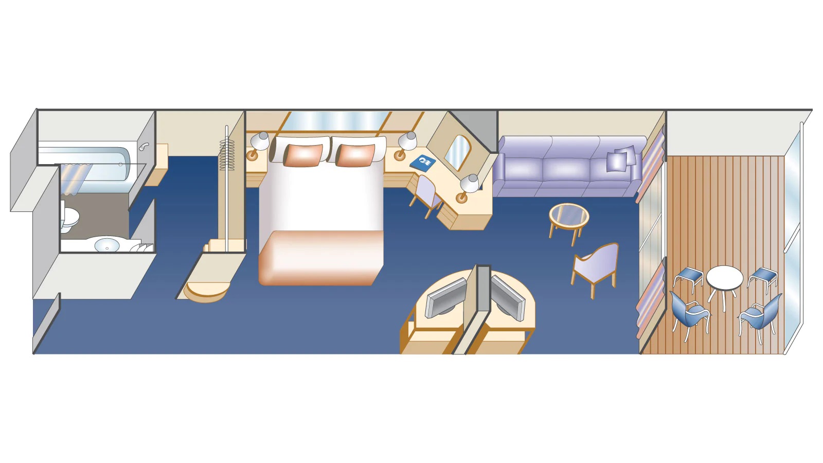 Grand Princess Mini Suite Grundriss