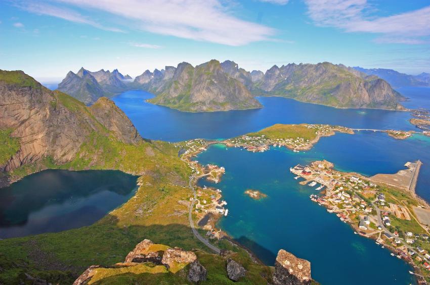 Norwegen, Blick über den Reinefjord