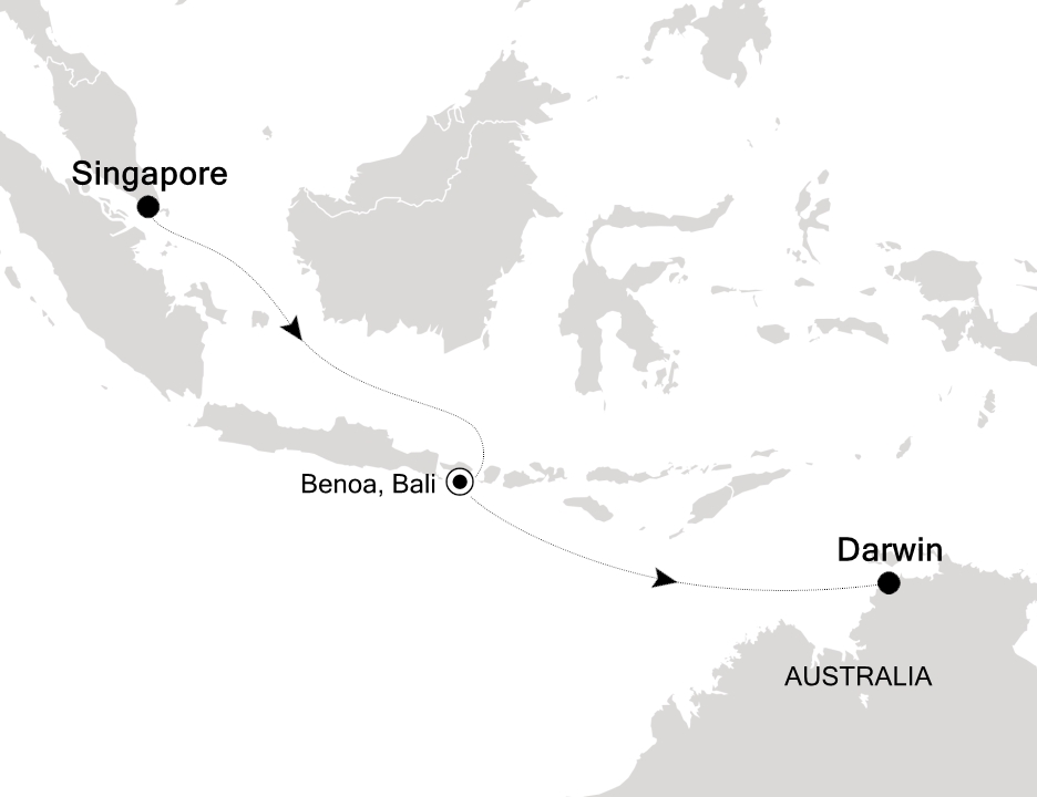 Reiseroute der Silver Nova am 25.09.2025, ab Singapur, 7 Nächte