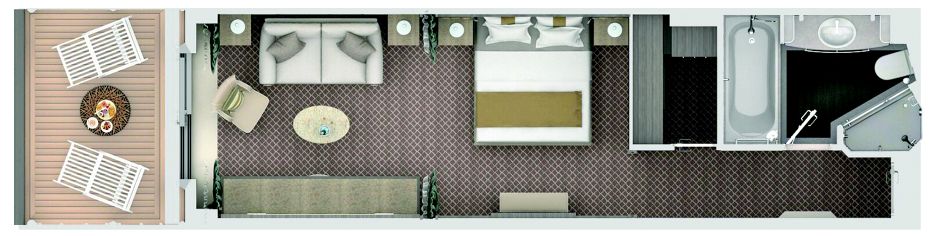 Silver Muse, Deluxe Veranda Suite, Grundriss